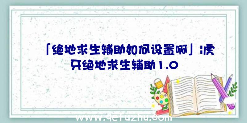 「绝地求生辅助如何设置啊」|虎牙绝地求生辅助1.0